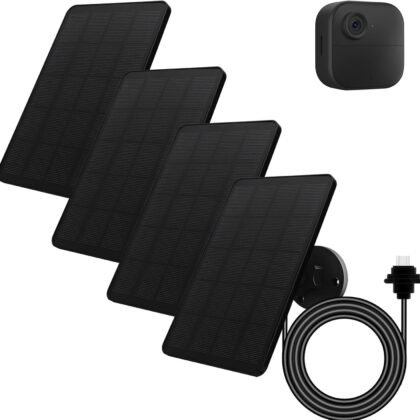 Solar Panel for Blink Camera Outdoor, Solar Panel 4W Compatible with Blink Outdoor 4 (4th Gen) Camera, Solar Charger for Blink Camera with 13.12Ft Outdoor Power Cable, 360° Adjustable Mount, 4 Pack