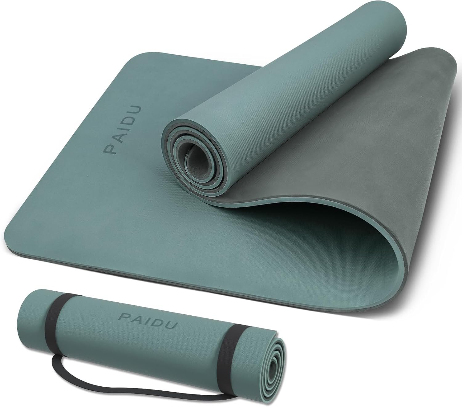 PAIDU Yoga Mat Non Slip Anti-tear,extra thick-2/5 inch(10MM)High Resiliency Professional POE Yoga Mats for Women Men Kids,72"x24"inch,Workout, Yoga, Pilates and Floor Exercise, with Carrier Strap