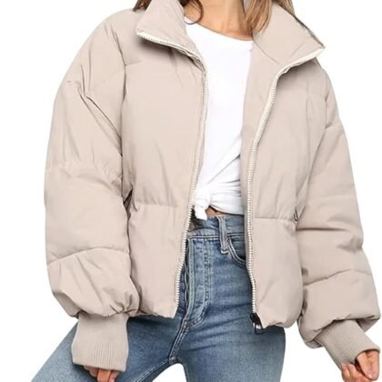 Gihuo Women’s Winter Cropped Puffer Jacket Coat Short Warm Quilted Jacket 2025