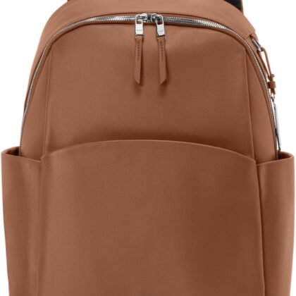 TUMI - Voyageur Raina Backpack - Women's Premium Leather Backpack - Everyday Bag with Phone Pocket & Laptop Compartment - Sienna