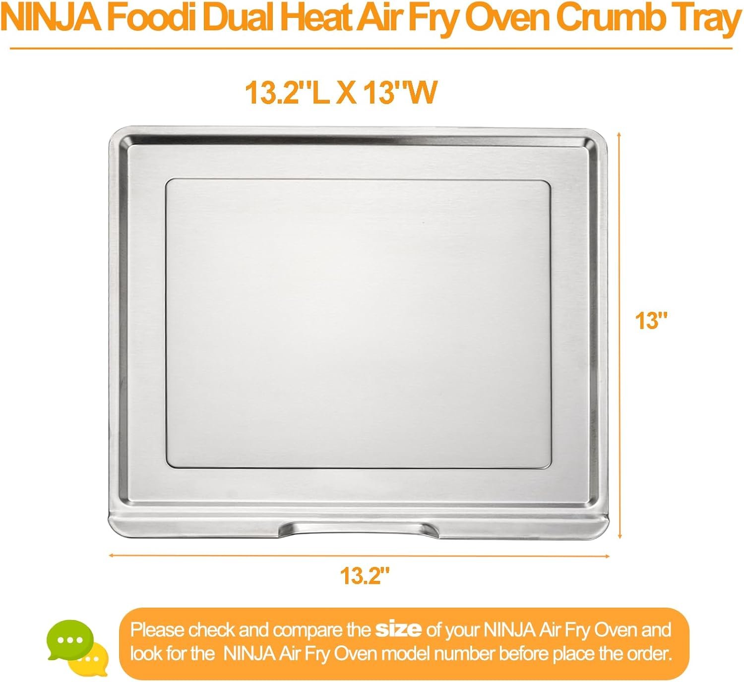 Upgraded SP201 SP301 FT205CO Crumb Tray Replacement Parts for Ninja Foodi Crumb Tray 304 Stainless Steel 111BH300 Ninja Foodi Digital Air Fry Pro Countertop Flip Oven Bottom Tray Drip Pan Accessories - Image 2