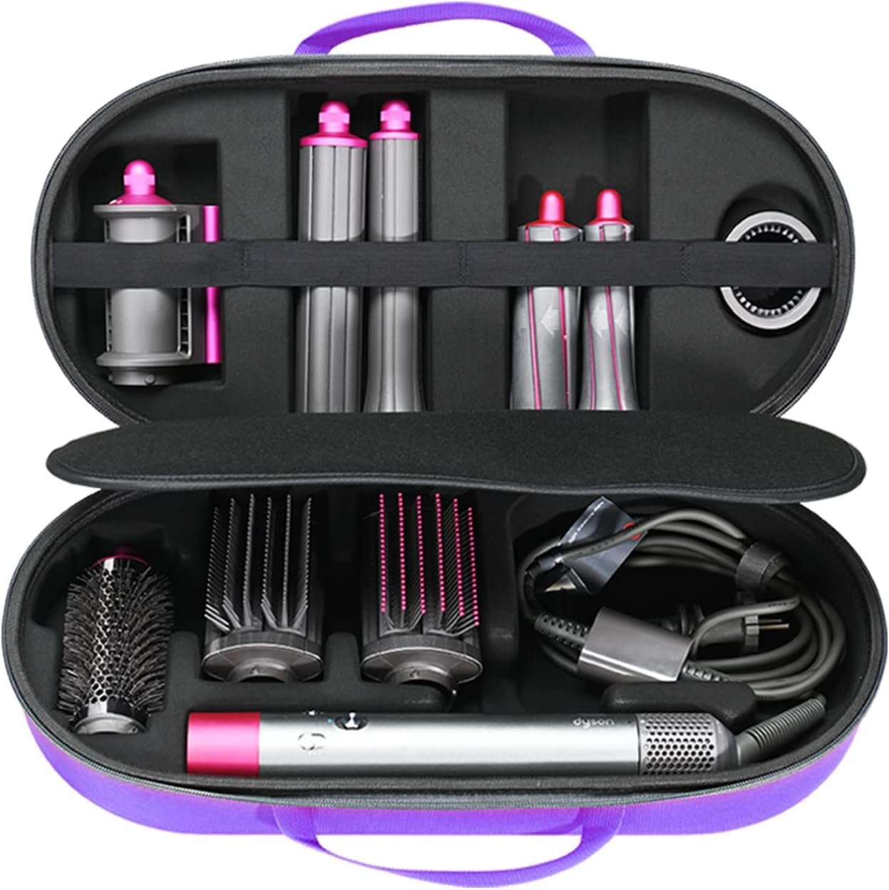 RLSOCO Hard Case for Dyson Airwrap Complete Long/Complete Styler HS08 HS05 HS01,NOT for Dyson Airwrap i.d. - Fits 4pcs Long Barrels or Short Barrels - Violet (Case Only,Hair Styler is not Included) - Image 8