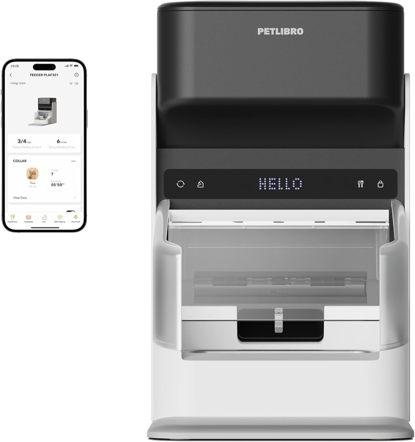 PETLIBRO Automatic Cat Feeder with RFID Collar Sensor, 5G&2.4G Wi-Fi Programmable Cat Food Dispenser, Cats Recognition & Diet Tracking for Multi-Pet Homes and Different Diets