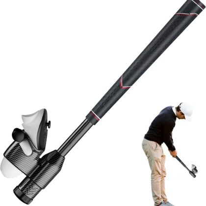 VR Golf Club Attachment Compatible with Meta Quest 3/3S, Golf Simulator with Double Lock, Non-Slip Grip, Precision Tracking & Adjustable Weight, VR Accessories for Right Controller