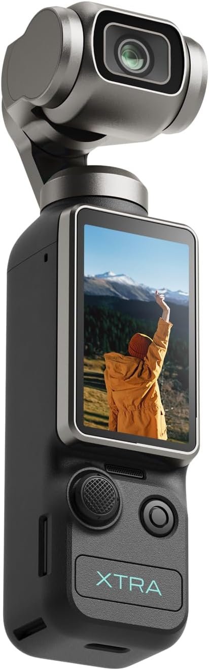 Xtra Muse, Vlogging Camera with 1'' CMOS & 4K/120fps Videos, Pocket Camera with 3-Axis Gimbal Stabilizer, Fast Focusing, Face/Object Tracking, Digital Video Camera for Photography, Digital Camera