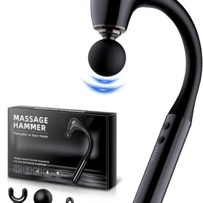 FVZ Massage Gun with Upgraded Extension Handle, 10MM Massage Gun Deep Tissue, Back Massager, Muscles/Neck/Shoulders/Waist/Legs Massager Portable for Pain Relief, White Elephant Gifts for Men