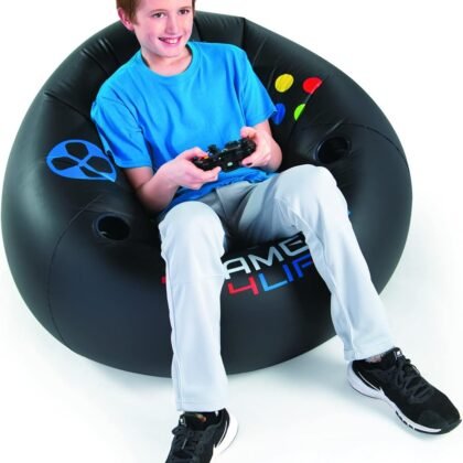 Tribello Inflatable Video Gaming Chair for Kids, Teens Cool Game Chair,Xbox Chair, Perfect for Game Rooms,Video Games or Relaxing, Family Movie Nights,Dorms, Parties,