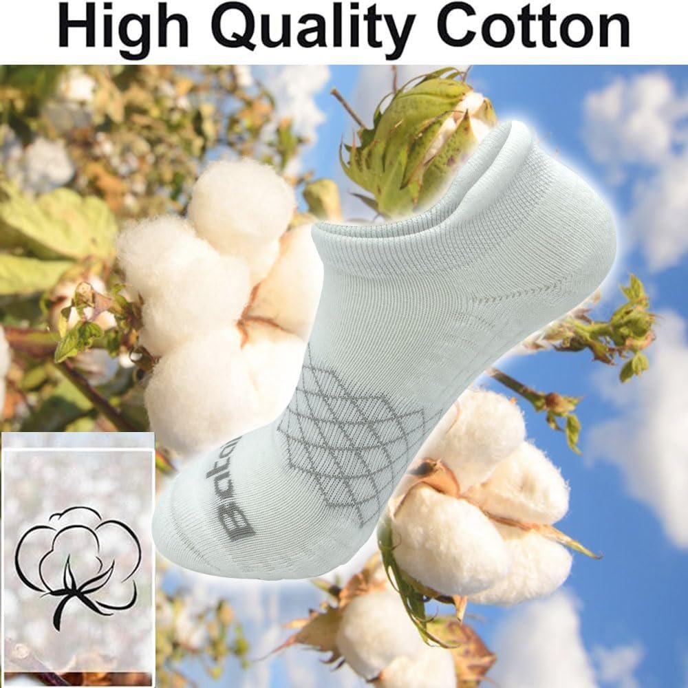 Athletic Running Ankle Socks, Low Cut Cushioned Anti-Blister Tab Sports Socks Men Women 6Pairs - Image 5