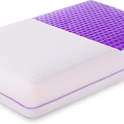 EGOHOME Cooling Gel Memory Foam Pillow - Reversible Cooling Cover, Neck Support for Side, Back and Stomach Sleepers, Removable & Machine Washable, All-Season Comfort, Standard Size, Purple