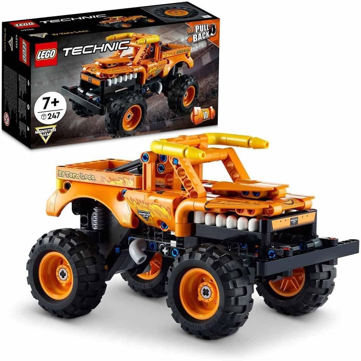 Lego® Technic Monster Jam™ El Toro Loco™ 42135 Model Building Kit; 2-in-1 Pull-Back Toy - Image 3