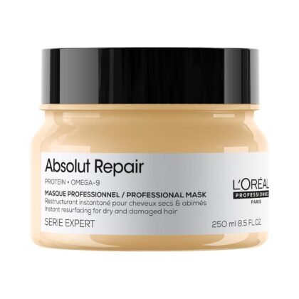 L'Oréal Professionnel Paris Absolut Repair Hair Mask - Nourishing Protein Treatment, Hydrates, Repairs Damage & Adds Shine, For Dry & Damaged Hair