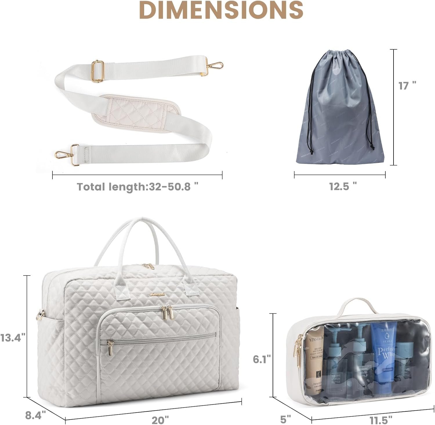 LOVEVOOK Travel Duffle Bag - Women's Weekender Carry On Overnight Laptop & Gym Bag With Toiletry/Shoe Pocket, Hospital Labor Bag - Image 5