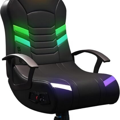 X Rocker PC Computer Gaming Desk Chair, Built-in Audio, College Dorm Essentials for Guys and Girls, Bedroom, Dorm Room Essentials, Foldable, Gifts for Gamers