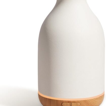 InnoGear Essential Oil Diffuser, 150ml Ceramic Stone Diffuser Handcrafted Aromatherapy Diffusers Ultrasonic Cool Mist Humidifier Vaporizor with 2 Mist Modes Waterless Auto Off for Room Office, White