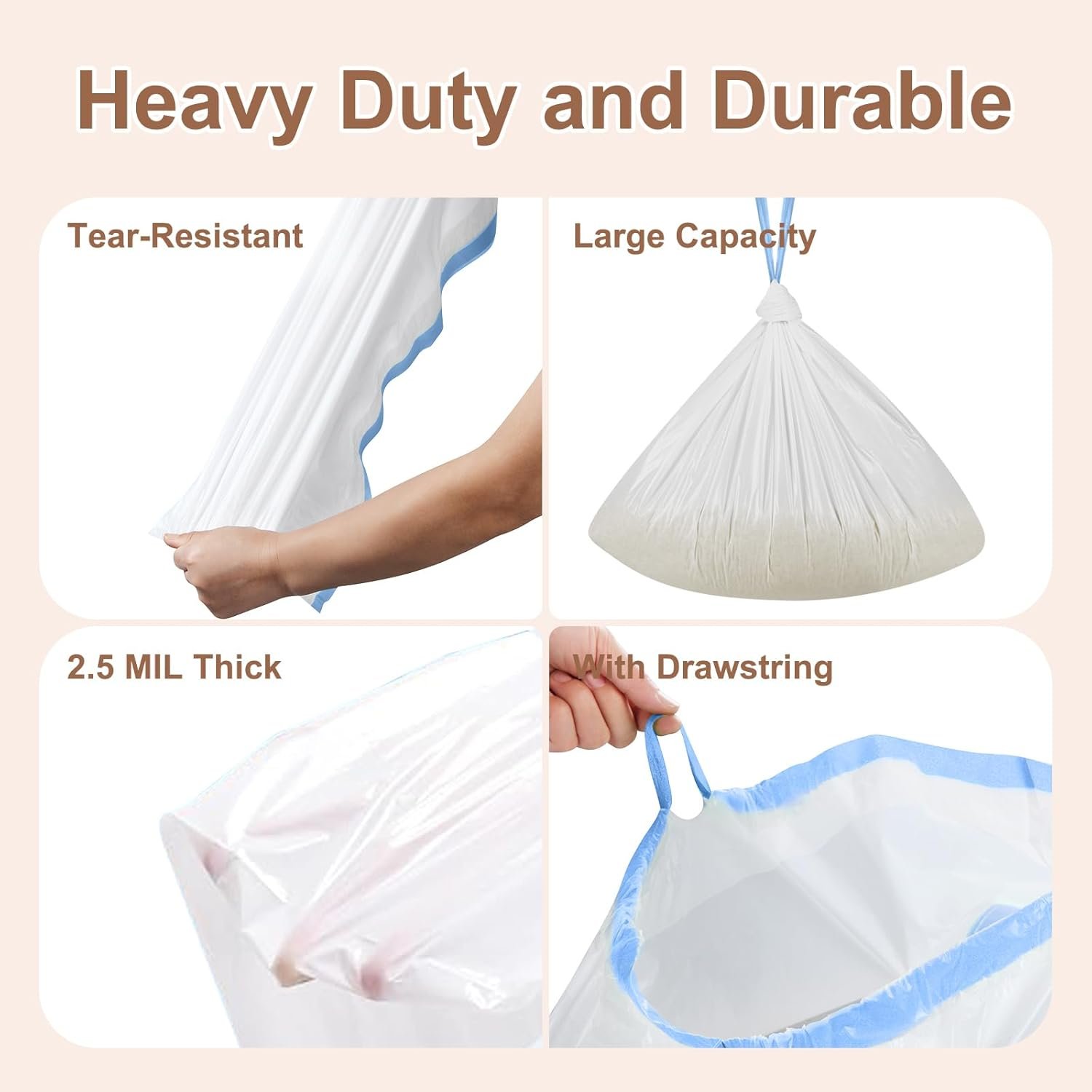 24 Pack Litter Box Liners Compatible with Safe Pets Scoopfree Cat Litter Box Tray Refill, Large Cat Waste Poop Bags with Anti-scratch Cardboard and Drawstring Heavy Tear-resistant- 37" x 16" - Image 3