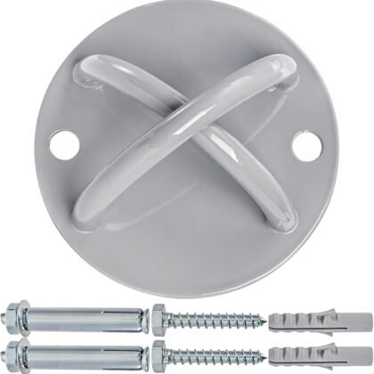 Wall Mount Bracket for Suspension Straps, Ceiling Anchor X Mount for Rings, Body Weight Strength Training Systems, Yoga Swings & Boxing Equipment