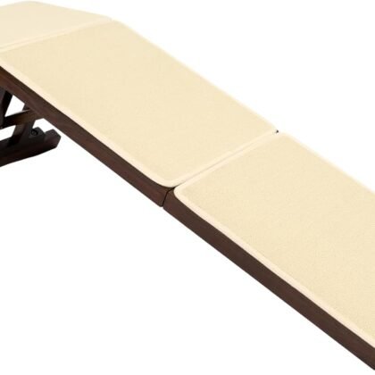 PetSafe CozyUp Sofa Ramp - Adjustable Height Anti-Slip Couch Access Ramp - Heavy Duty Carpet Cover for High Traction - Foldable & Easy to Carry - Older Pet Climbing Aid - Espresso Wooden Finish