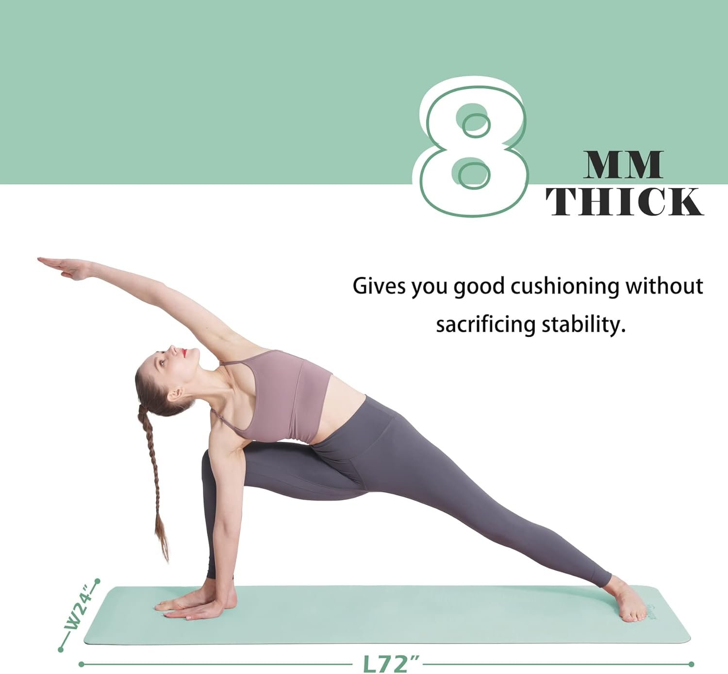 UMINEUX Yoga Mat Extra Thick 1/3'' & 2/5" Non Slip Yoga Mats for Women Eco Friendly TPE Fitness Exercise Mat with Carrying Sling & Storage Bag - Image 5