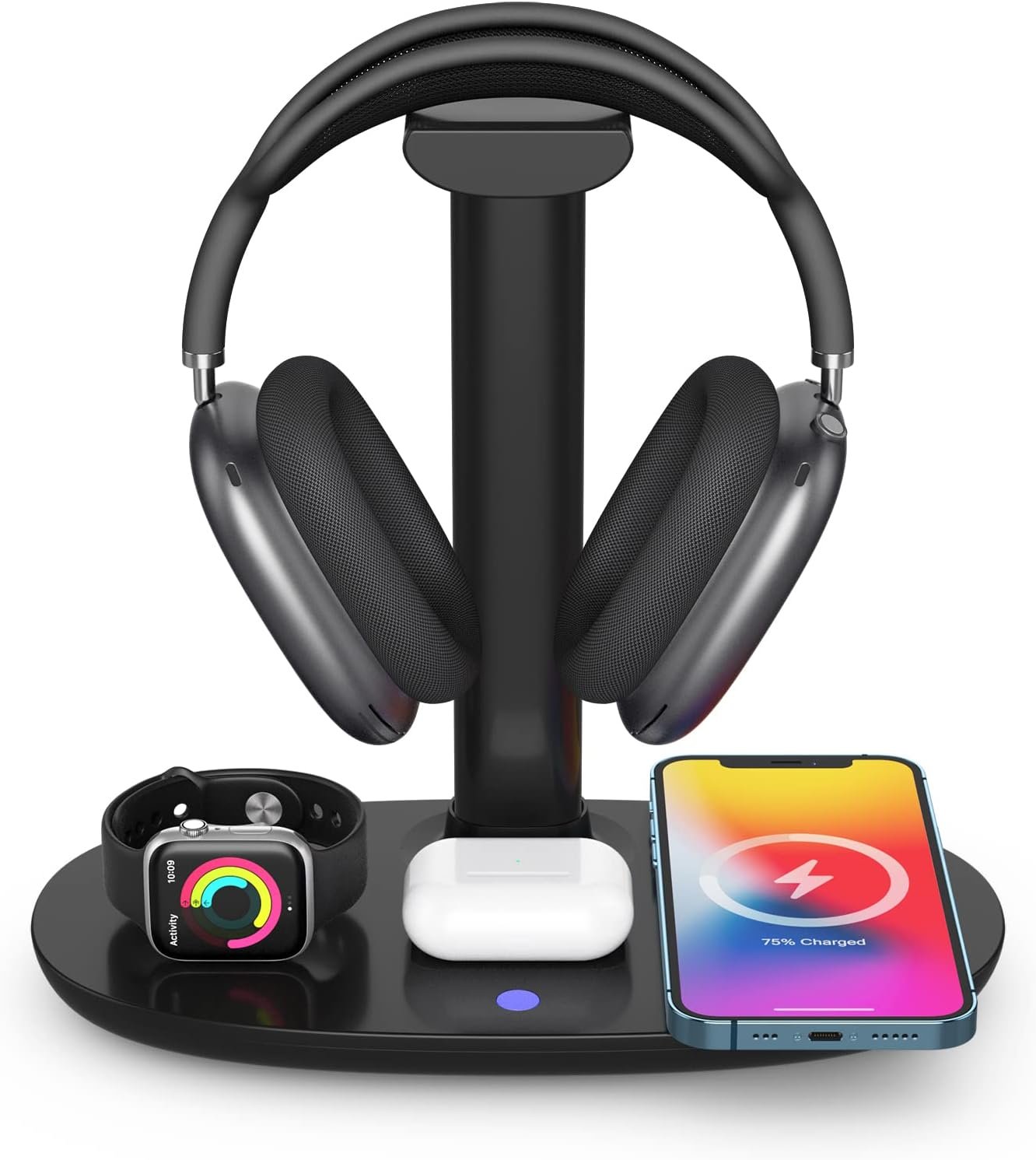 Headphone Stand with 15w Wireless Charger, Suguder 4 in 1 Charging Station Headset Holder for AirPods Max/Pro/4/3/2 iWatch 10/9/8/7/6/5/4/3/2/1/SE iPhone 17/16/15/14/13/12/11/X for Desktop Table Game - Image 8