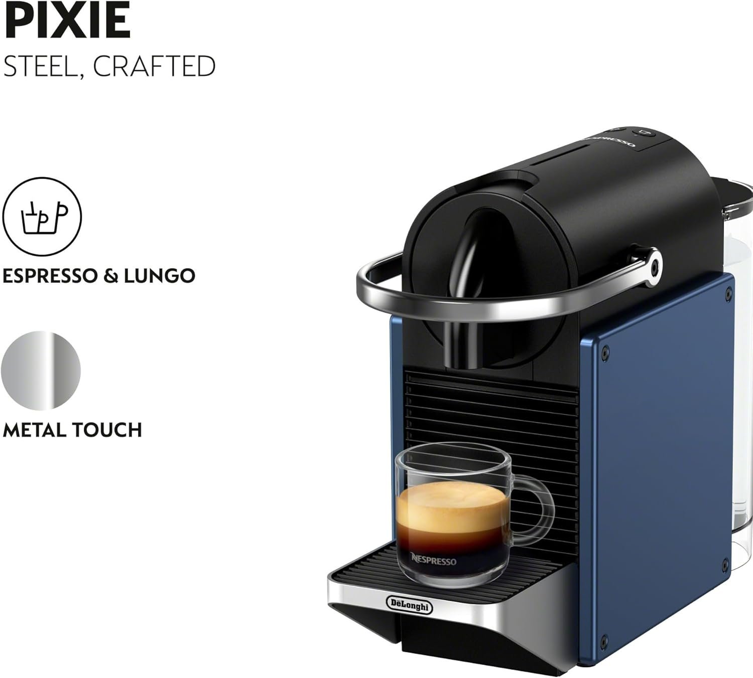 Nespresso Pixie Espresso Machine by De'Longhi, Dark Blue - Image 2