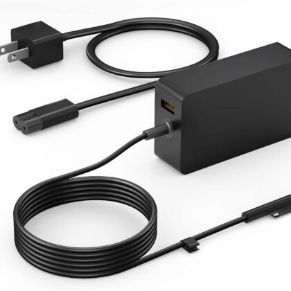 Surface Pro Charger 65W, Surface Laptop Charger Compatible with Microsoft Surface Pro 11/10/9/8/7+/7/6/5/4/X, Surface Laptop 5/4/3/2, Surface Book 3/2, Surface Go 3/2/1 with 8.8ft Power Cord