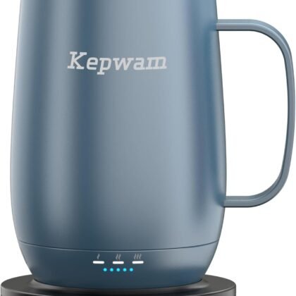 Kepwam Heated Coffee Mug T2-Plus, 20oz Leading Large Capacity Self Heating Mug, Up to 8 Hrs Battery & Hot Up to 149℉, Smart Coffee Mug for Women, Men