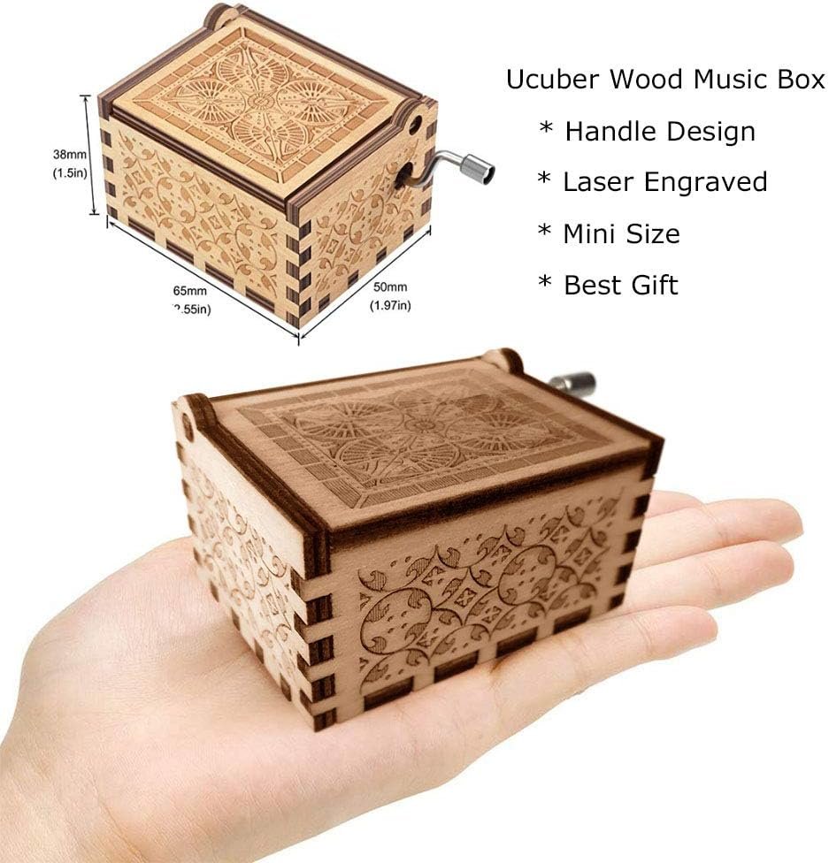 Ucuber You are My Sunshine Music Box, Wood Laser Engraved Cute Box Best Gift for Wife, Son, Daughter, Dad, Mom, Wedding Anniversary Birthday Christmas Valentine's Day - Image 5
