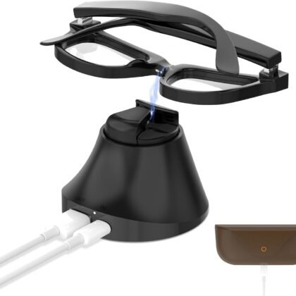 RCstyle HiBloks Magnetic Charging Station for Ray-Ban Meta Wayfarer/Skyler Gen 2 Smart Glasses Accessories, Fast Charging Dock with LED Indicator Compatible with RayBan Meta Gen 2 & Glasses Case