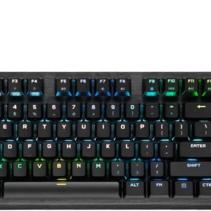 Corsair K60 RGB TKL RGB Tenkeyless Optical-Mechanical Wired Gaming Keyboard - OPX Switches - Polycarbonate Keycaps - iCUE Compatible - QWERTY NA Layout - Black