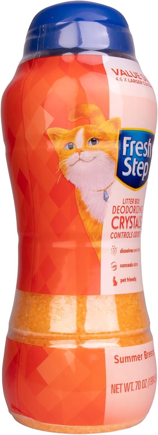 Fresh Step Cat Litter Crystals in Tropical Summer Breeze Scent - Cat Litter Box Deodorizer - Combats Odors and Neutralizes Smells to Keep Your Home Clean, Value Size, 70 Ounce - Image 2