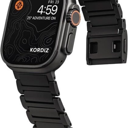 KORDIZ Titanium Watch Band TX Pro (Max) - Fits Apple Watch ULTRA 3, ULTRA 2/1 [49mm] and Series 11, 10 [46mm] - Adjustable Titanium Apple Watch Band - Butterfly or Magnetic Clasp - DLC Scratch Resistant - Premium Color Matching Band - Comfortable grip - Replacement Wristbands for iWatch