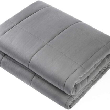 Waowoo Adult Weighted Blanket Queen Size (15lbs 60"x80") Heavy Blanket with Premium Glass Beads, (Dark Grey