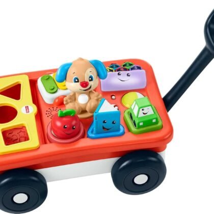 Fisher-Price Baby & Toddler Toy Laugh & Learn Pull & Play Learning Wagon Musical Pull-Along with Activities for Infants Ages 6+ Months​