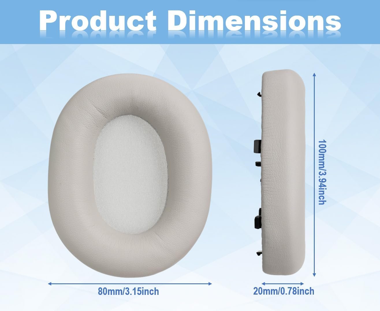 Premium Replacement Ear Pads Cushions for Sony WH-1000xm5 Noise Canceling Headphones, with Soft-Touch Leather, Breathable Memory Foam, Long-Lasting Comfort, Easy Installation (Gray) - Image 4