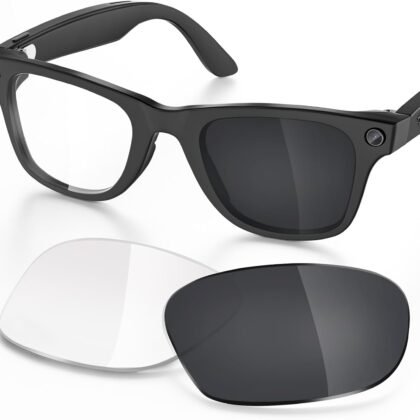 Replacement Lenses Compatible with Ray-Ban Meta Wayfarer RW4008 53mm Smart Glasses For Women Men,Auto-Tinting UV Protection - Non Polarized-Photochromic