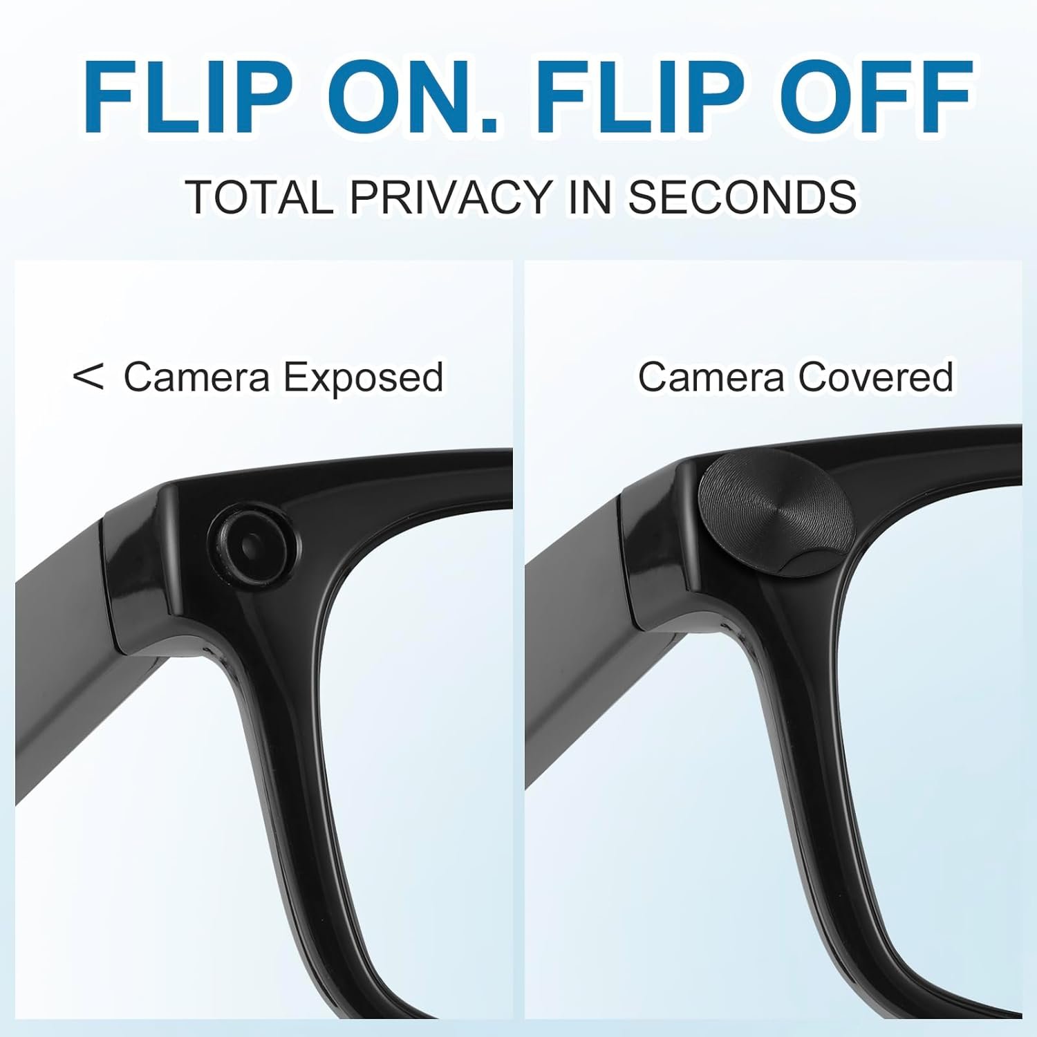 LED light shield Compatible with Ray-Ban Meta Wayfarer/Skyler/Headliner(Gen 2) & Oakley Meta HSTN Smart Glasses Accessories, A stable black light-blocking protective cover - Image 5