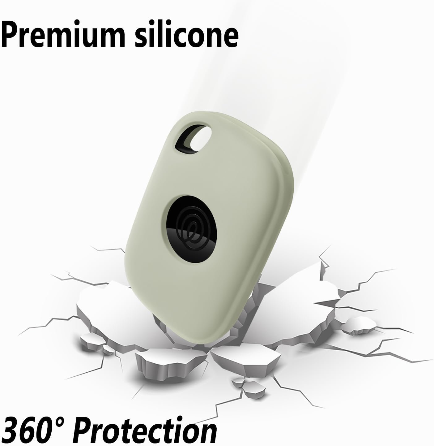 Geiomoo Silicone Case for Tile Pro (2024) Tracker, Soft Flexible Scratch Resistant Protective Cover with Carabiner (Luminous Green) - Image 4