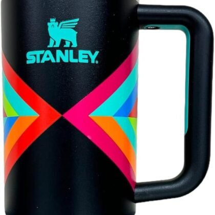 STANLEY Quencher H2.0 FlowState Stainless Steel Vacuum Insulated Tumbler with Lid and Straw for Water, Iced Tea or Coffee (Hyper Geo, 40 oz)