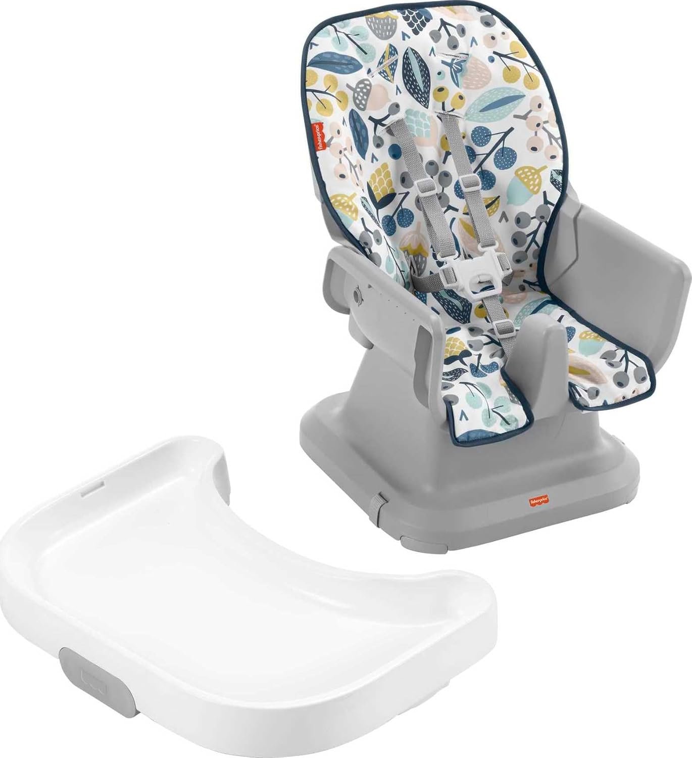 Fisher-Price SpaceSaver High Chair Navy Foliage, portable infant-to-toddler dining chair and booster seat with easy clean up features - Image 5