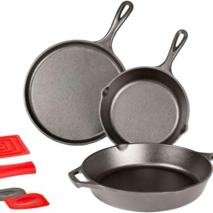 Lodge Essential Skillet Set, 7-Piece, Black