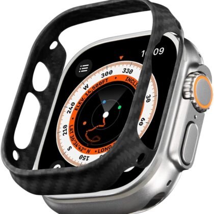 PITAKA Apple Watch Ultra 3/2/1 Case, Exquisite Minimalist Slim Apple Watch Ultra Case 49mm - Aramid Fiber Made, Black/Grey(Twill)