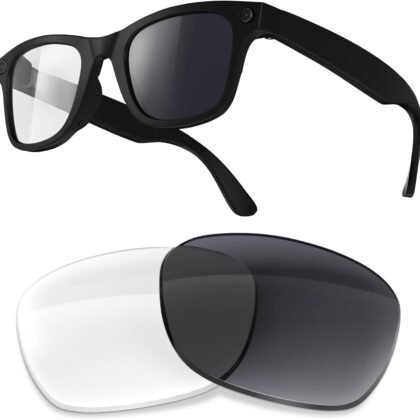 Replacement Lenses Compatible with Ray-Ban Meta Wayfarer RW4008 (53MM) Smart Glasses, Tough & Impact-Resistant Lenses for Men Women (Non-polarized - Photochromic)