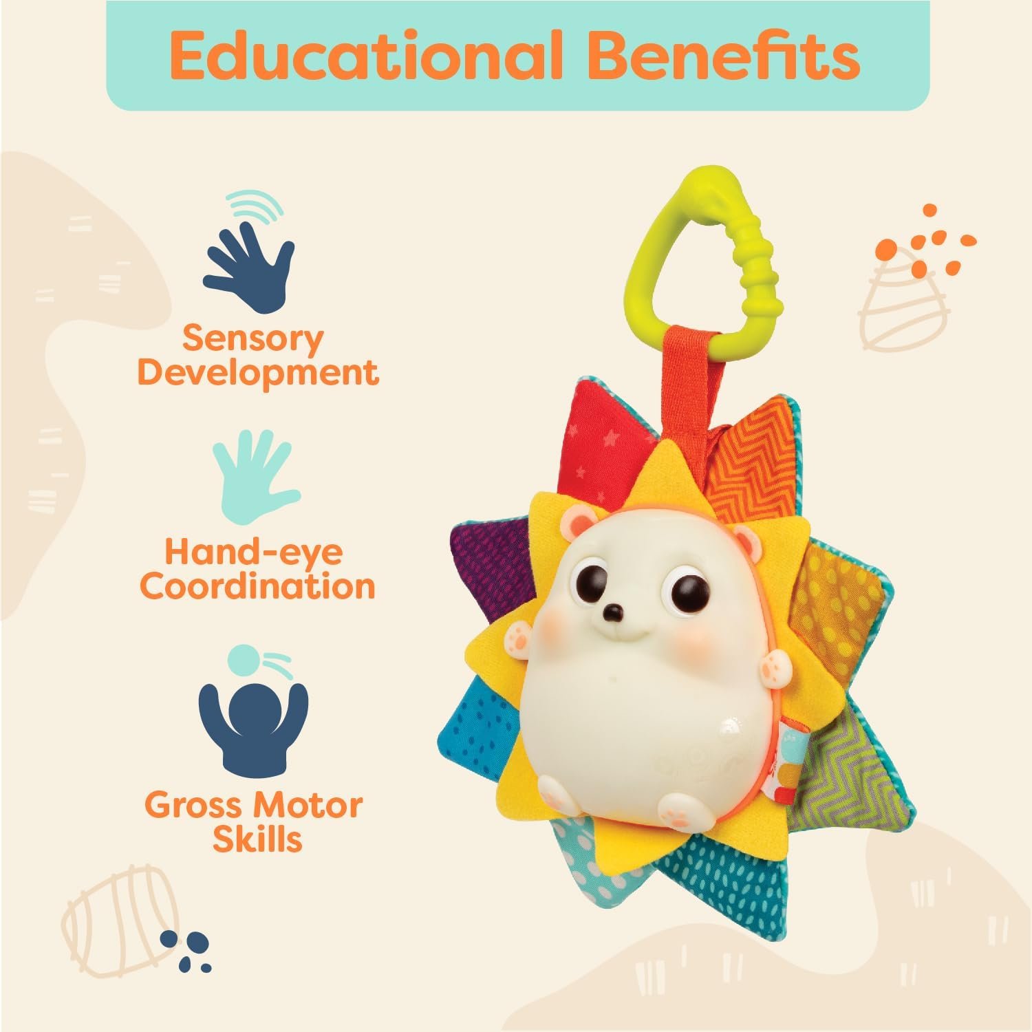 B. toys – Baby Musical Light – Up Hedgehog Toy with Lights & Sounds – Sensory Toy for Newborns, Babies – Music & Glowing Lights – RainGlow Buddy – 0+ Months - Image 3