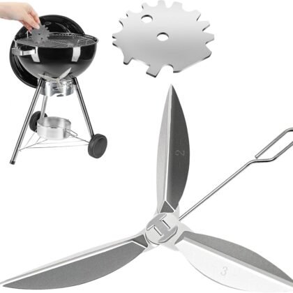 22-1/2-Inch One-Touch Cleaning System Kit, 7444 Replacement Parts-Grill Damper for Weber Grill, Also for Master-Touch Series, Performer Series, and Original Kettle Series 22" Charcoal Grills, Silver