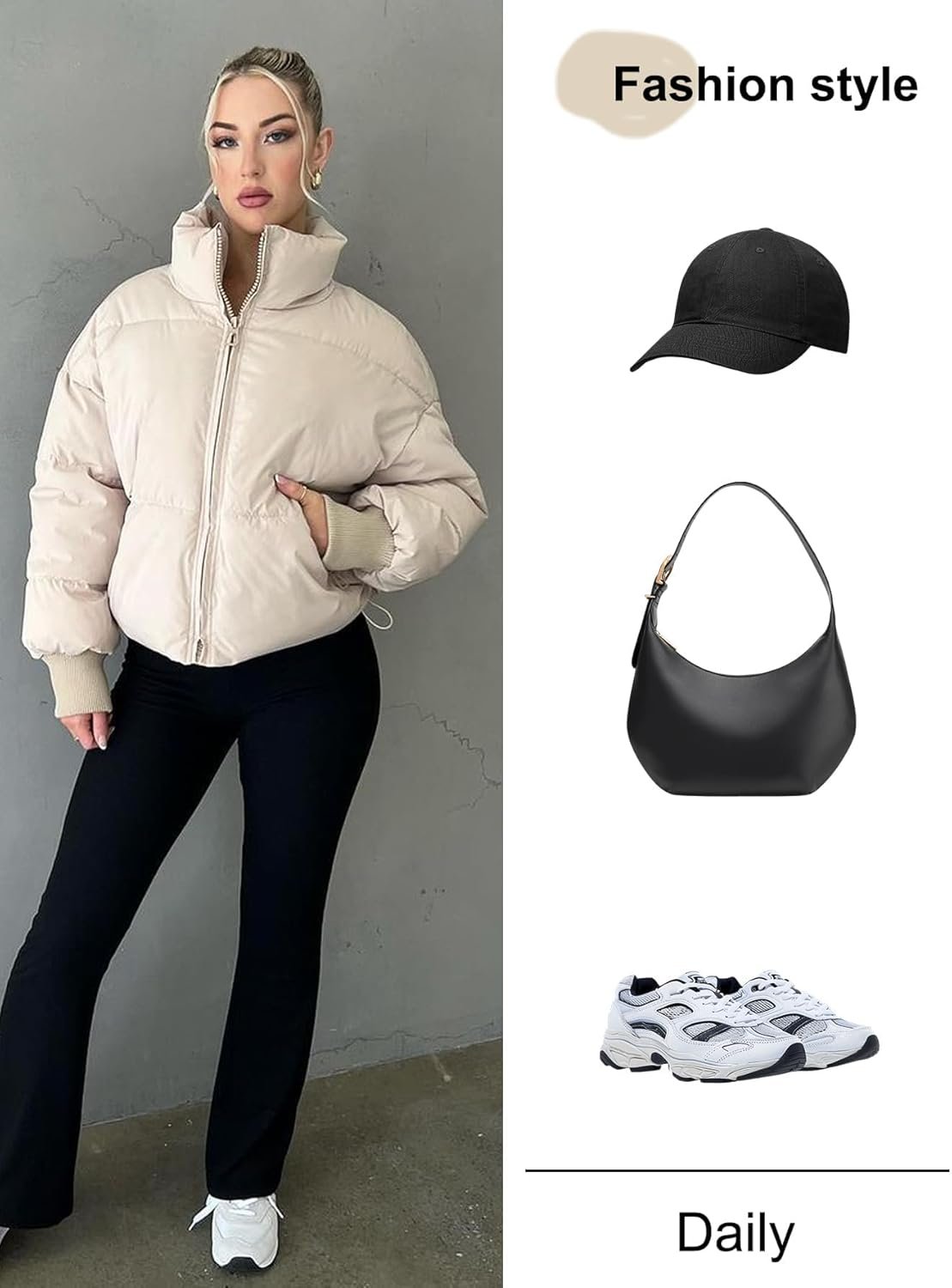 Gihuo Women’s Winter Cropped Puffer Jacket Coat Short Warm Quilted Jacket 2025 - Image 5