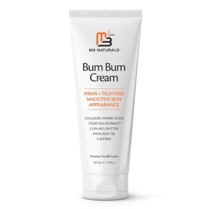 Bum Bum Cream with Lemon Vanilla Scent, 2-in-1 Skin Care Cellulite Treatment & Massage Lotion, Non-Greasy Skin Tightening for Firm Butt, Belly, and Thighs with Cupuaçu, Collagen, and Caffeine, 8 Fl Oz