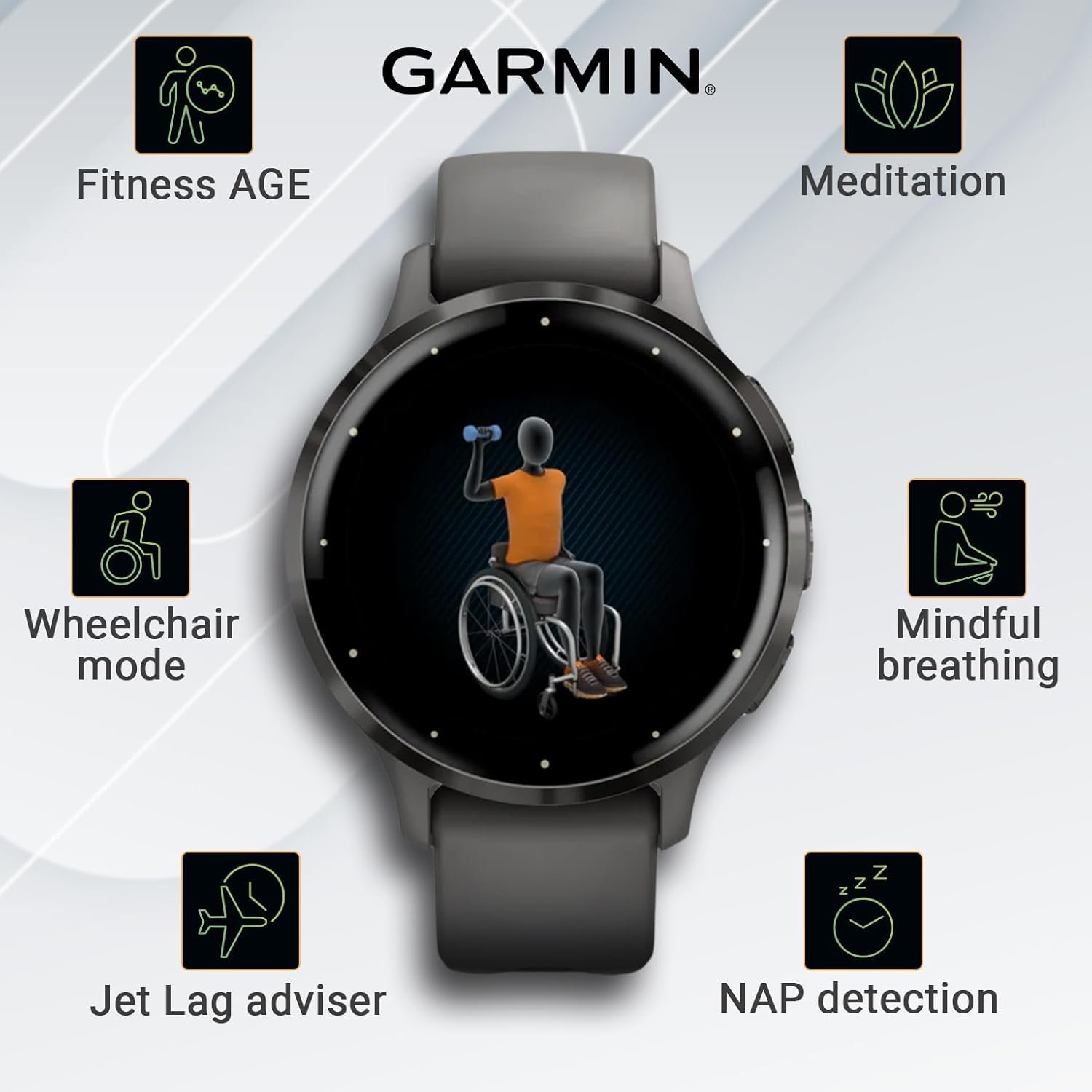 Wearable4U - Garmin Venu 3S GPS Smartwatch AMOLED Display 41mm Watch, Health and Fitness Features, Up to 10 Days of Battery, Sleep Coach, Pebble Gray with White Earbuds Bundle - Image 4