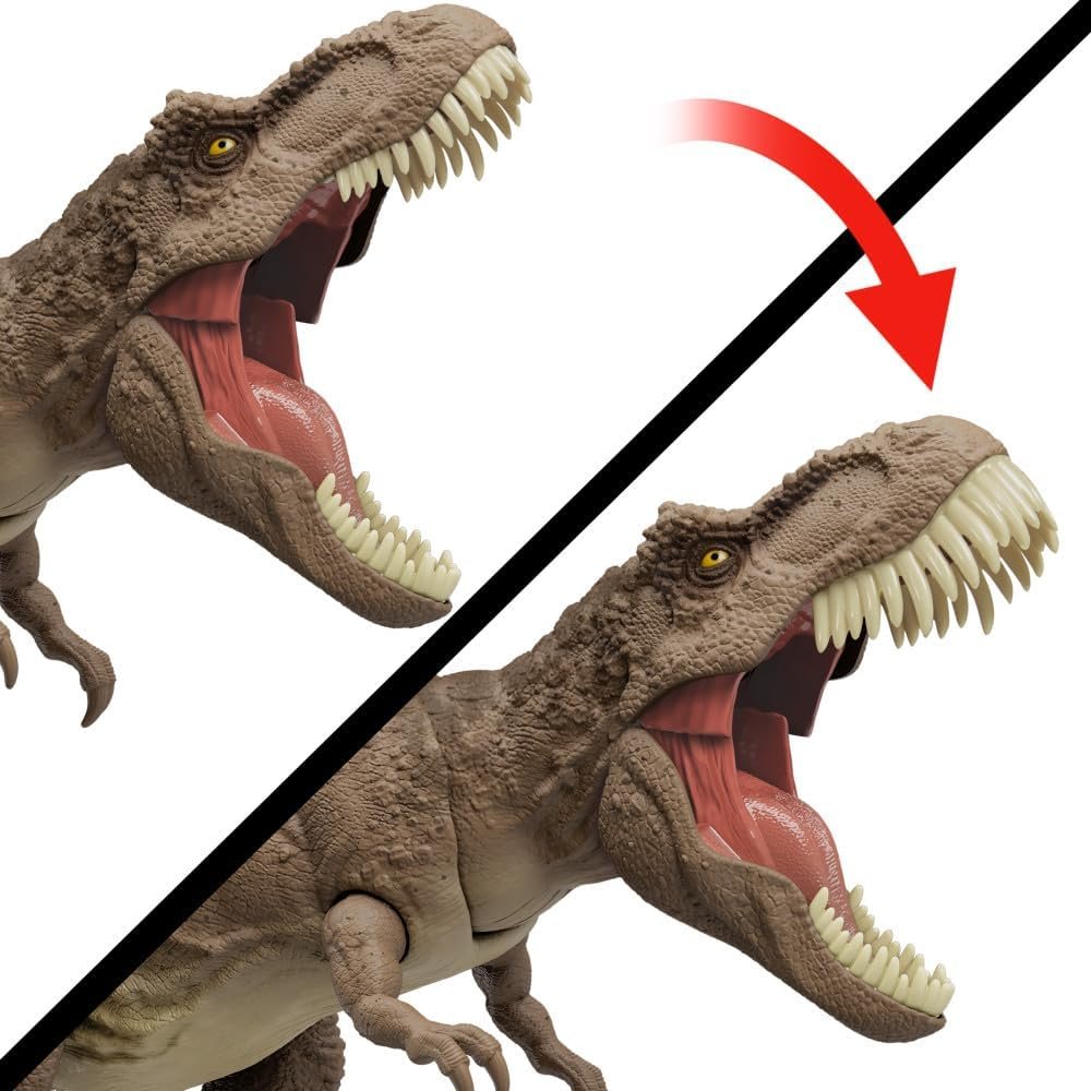 Mattel Jurassic World Chaos Theory All-Out Attack Tyrannosaurus Rex Dinosaur Action Figure Toy, T. rex with Rampage Attack, Chomp & Roar & Evolved Spikes, Digital Play - Image 5
