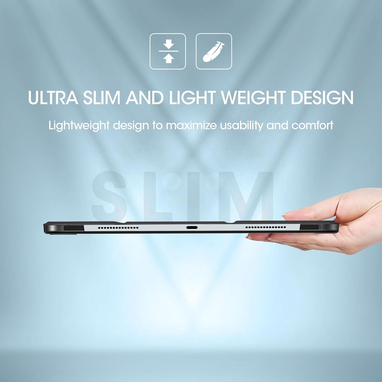 ProCase for iPad Air 13 Inch Case M3 2025/M2 2024, Slim Smart Cover iPad 13 Air M3 M2 Case with Translucent Hard Shell Back, Supports Touch ID, Auto Wake/Sleep -Black - Image 8