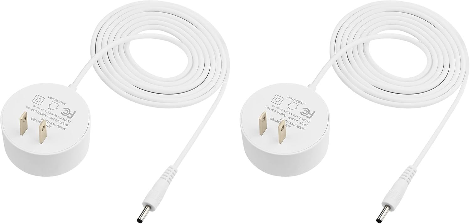 2-Pack - 6-Foot Power Adapter Compatible with Google Nest Mini, Nest Hub, Nest WiFi Router and Nest WiFi Point Power Cable